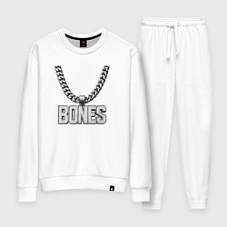 Костюм хлопковый женский Цепь Bones, цвет: белый