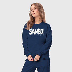Костюм хлопковый женский Самбо граффити, цвет: тёмно-синий — фото 2