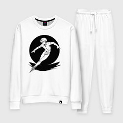 Костюм хлопковый женский Конькобежец аниме, цвет: белый