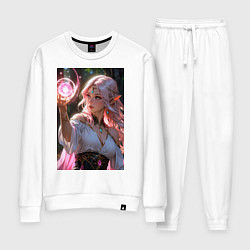 Костюм хлопковый женский Нежная эльфийка с магической сферой, цвет: белый