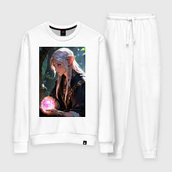 Костюм хлопковый женский Серьёзная эльфийка с магической сферой, цвет: белый