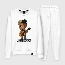 Костюм хлопковый женский XXXTentacion мультяшный, цвет: белый