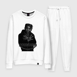 Костюм хлопковый женский XXXTentacion в черно-белом стиле, цвет: белый