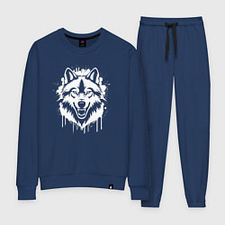 Костюм хлопковый женский Волк в ярости, цвет: тёмно-синий