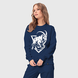 Костюм хлопковый женский Козел в треугольнике, цвет: тёмно-синий — фото 2