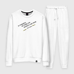 Костюм хлопковый женский Бури обратятся к славе России Ушаков черный узор, цвет: белый