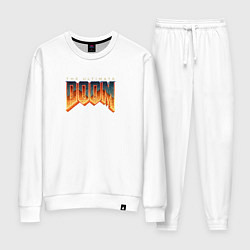 Костюм хлопковый женский Doom ultimate logo, цвет: белый