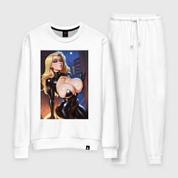 Костюм хлопковый женский Черная Канарейка на улице, цвет: белый