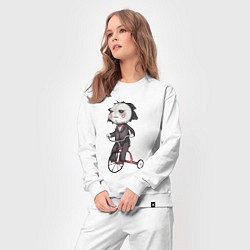 Костюм хлопковый женский Пила на велосипеде, цвет: белый — фото 2