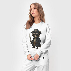 Костюм хлопковый женский Енот пират, цвет: белый — фото 2