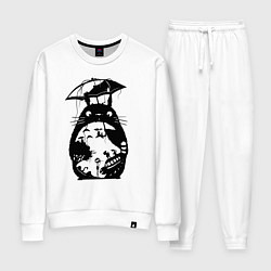 Костюм хлопковый женский Тоторо Мэй Сацуки котобус, цвет: белый