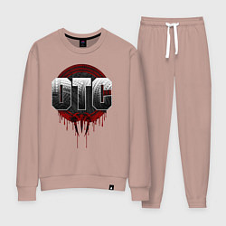 Костюм хлопковый женский Roman Reigns otc wwe logo, цвет: пыльно-розовый