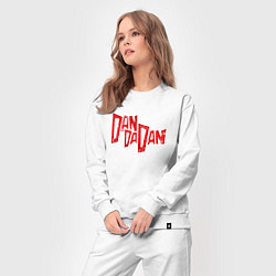 Костюм хлопковый женский Dandadan - logotype, цвет: белый — фото 2