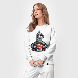 Костюм хлопковый женский Super Bender meme, цвет: белый — фото 2