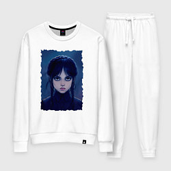 Костюм хлопковый женский Wednesday Addams 2, цвет: белый