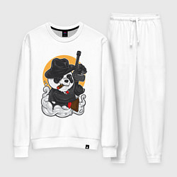Костюм хлопковый женский Панда гангстер, цвет: белый
