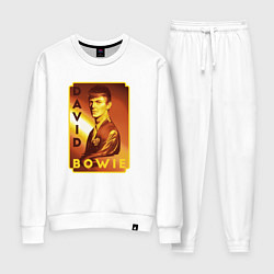 Костюм хлопковый женский Портрет - Дэвид Боуи, цвет: белый