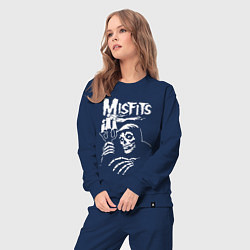 Костюм хлопковый женский Misfits скелет, цвет: тёмно-синий — фото 2