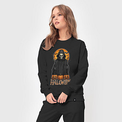 Костюм хлопковый женский Halloween death, цвет: черный — фото 2