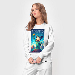 Костюм хлопковый женский Статуя свободы - Мики Маус, цвет: белый — фото 2