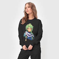 Костюм хлопковый женский Genshin Impact: Baizhu, цвет: черный — фото 2