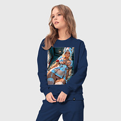 Костюм хлопковый женский Мирко в откровенном наряде медсестры, цвет: тёмно-синий — фото 2