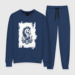 Костюм хлопковый женский Белый жеребец, цвет: тёмно-синий