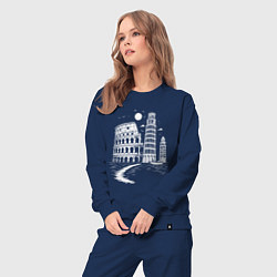 Костюм хлопковый женский Величие Италии, цвет: тёмно-синий — фото 2