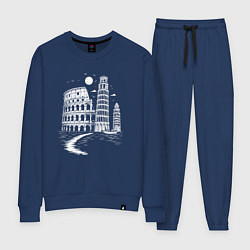 Костюм хлопковый женский Величие Италии, цвет: тёмно-синий