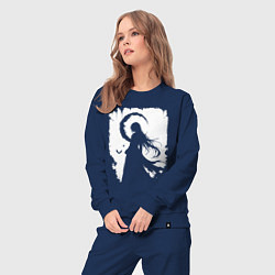 Костюм хлопковый женский Девушка гот аниме, цвет: тёмно-синий — фото 2