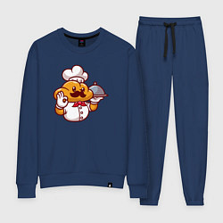 Костюм хлопковый женский Повар батон, цвет: тёмно-синий