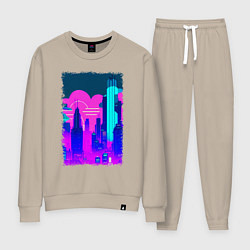 Костюм хлопковый женский Будущее близко, цвет: миндальный