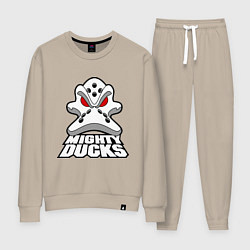 Костюм хлопковый женский HC Anaheim Ducks, цвет: миндальный