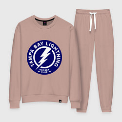Костюм хлопковый женский HC Tampa Bay Lightning, цвет: пыльно-розовый
