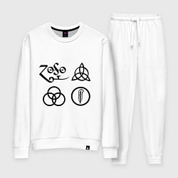 Костюм хлопковый женский Led Zeppelin: symbols, цвет: белый