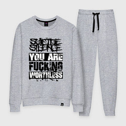 Костюм хлопковый женский Suicide Silence: You are Fucking, цвет: меланж