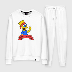Костюм хлопковый женский Bart Simpson: Peace, цвет: белый