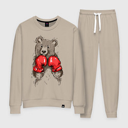 Костюм хлопковый женский Bear Boxing, цвет: миндальный