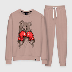 Костюм хлопковый женский Bear Boxing, цвет: пыльно-розовый