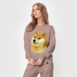 Костюм хлопковый женский Doge, цвет: пыльно-розовый — фото 2