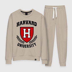 Костюм хлопковый женский Harvard University, цвет: миндальный
