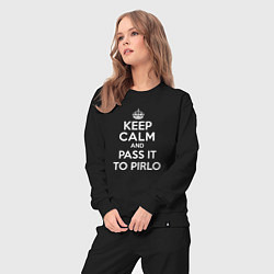 Костюм хлопковый женский Keep Calm & Pass It To Pirlo, цвет: черный — фото 2