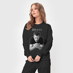 Костюм хлопковый женский House Brain, цвет: черный — фото 2