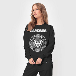 Костюм хлопковый женский Ramones, цвет: черный — фото 2