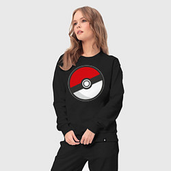 Костюм хлопковый женский Pokeball, цвет: черный — фото 2