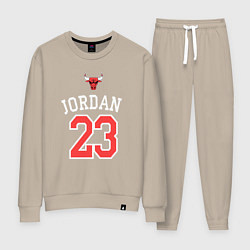 Костюм хлопковый женский Jordan 23, цвет: миндальный
