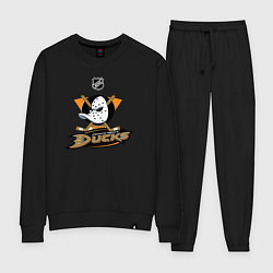 Костюм хлопковый женский NHL: Anaheim Ducks, цвет: черный