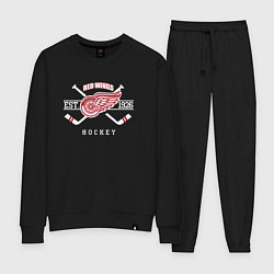 Костюм хлопковый женский Detroit Red Wings: Est.1926, цвет: черный