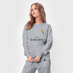 Костюм хлопковый женский Real Madrid: Fly Emirates, цвет: меланж — фото 2