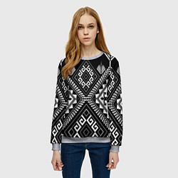 Свитшот женский Индейские мотивы, цвет: 3D-меланж — фото 2